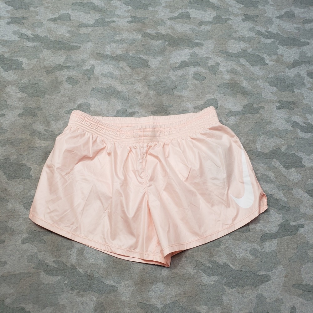 Nike Shorts Womens Medium Pink Peach Drawstring NWT Running Outdoors Lined